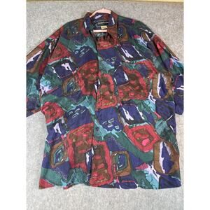 Vintage Substudio Button Up Pocket Shirt Men XL Multicolor Silk Abstract Dadcore